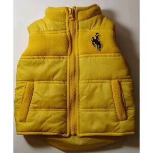 University Of Wyoming Puffer Vest Infants 12 Months Gold Brown Cowboy Horse Coat